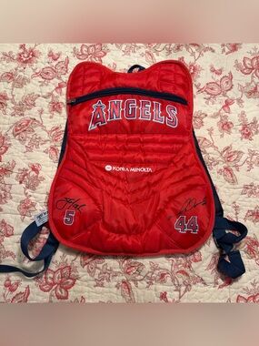 Y2K early 2000s Los Angeles Angels MLB Red Quilted Catcher style Backpack